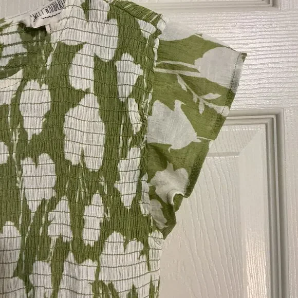 Sweet Wanderer Women Green White floral Maxi Sleeveless tiered Sundress Small - Picture 4 of 8